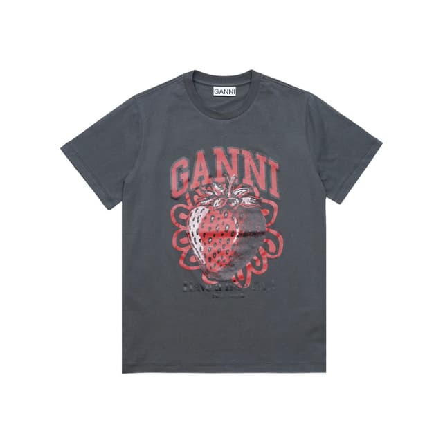 가니 여성 베이직 져지 STRAWBERRY 반팔 티셔츠 그레이 T3769-490