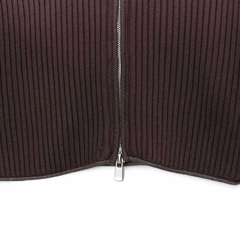 하우스오브써니 여성 VERONA 옴브레 집업 니트 멀티브라운 VOL2206