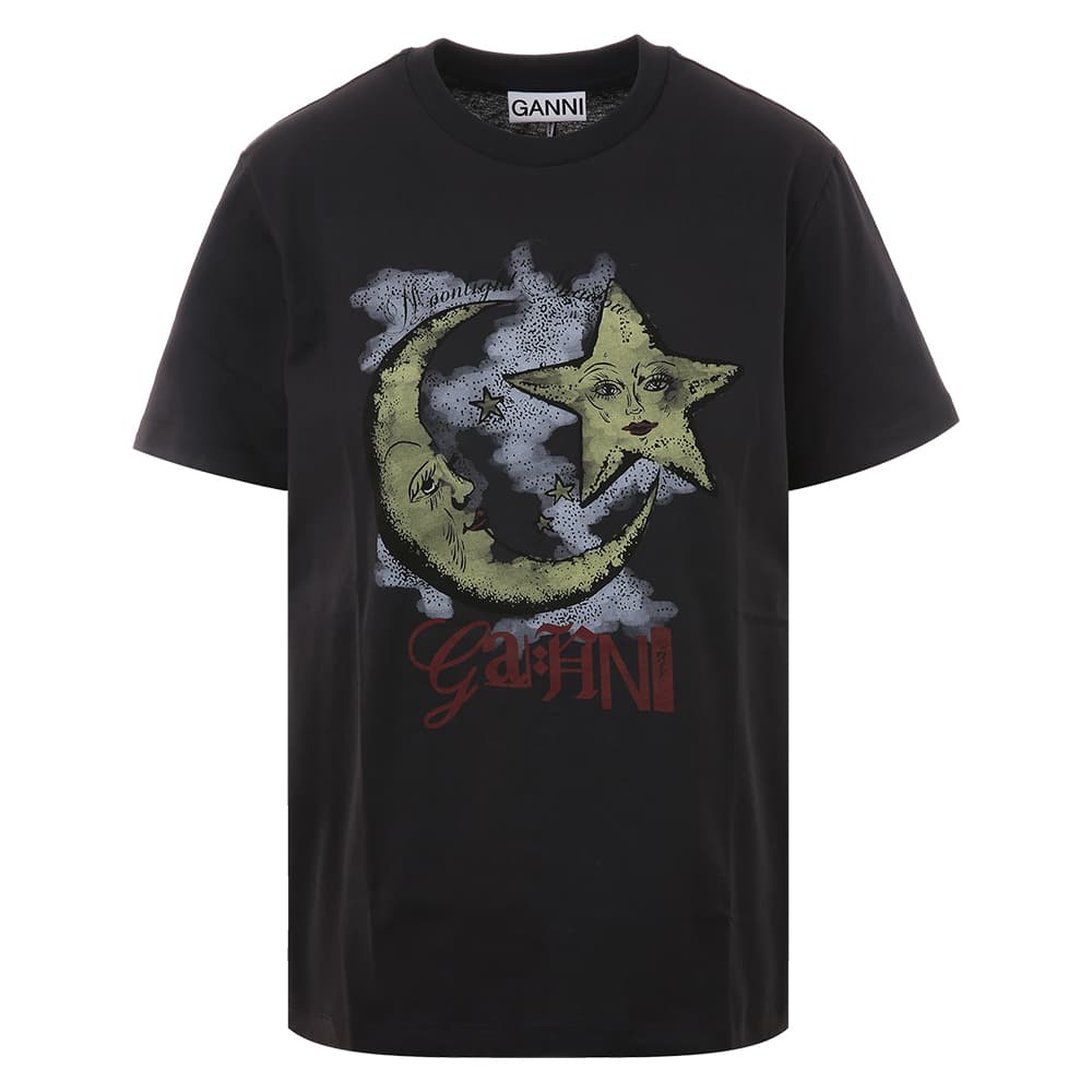 [국내/당일]25SS T4058 252 가니 문라이트 프린트 팬텀 블랙 반팔티