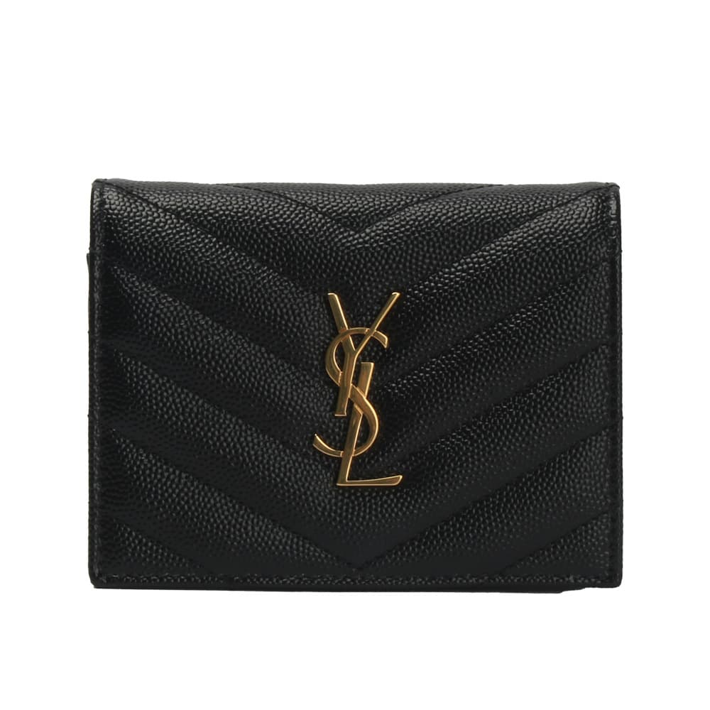 생로랑 지갑 모노그램 마틀라세 반지갑 블랙 금장 668290-BOWA1-1000