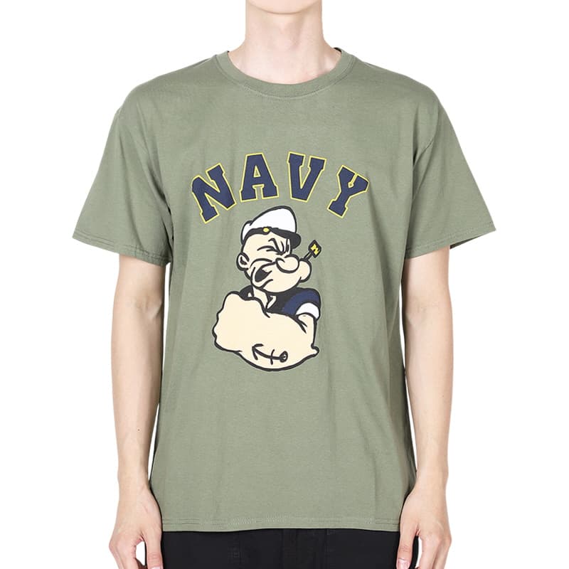 디몬트 와일드동키 남성 네이비 레터링 반팔(아미그린) T-NAVY