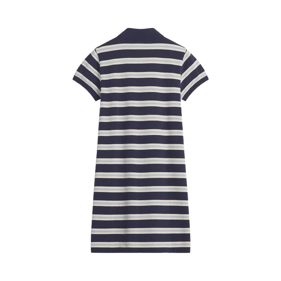 메종키츠네 여성 베이비폭스 패치 스트라이프 폴로 피케 원피스 (네이비) OW01619KJ7010 0239