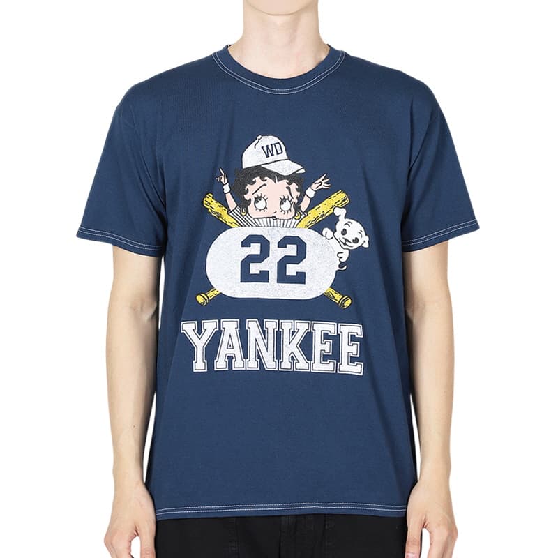 디몬트 와일드동키 남성 양키 프린팅 반팔(블루네이비) T-YANKEE