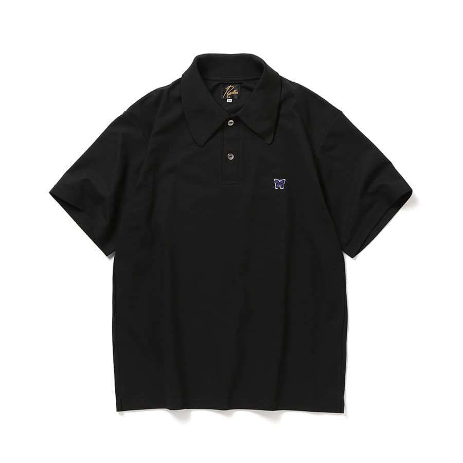 니들스 숏슬리브 폴리 피케 폴로 반팔 티셔츠 (블랙) QV352