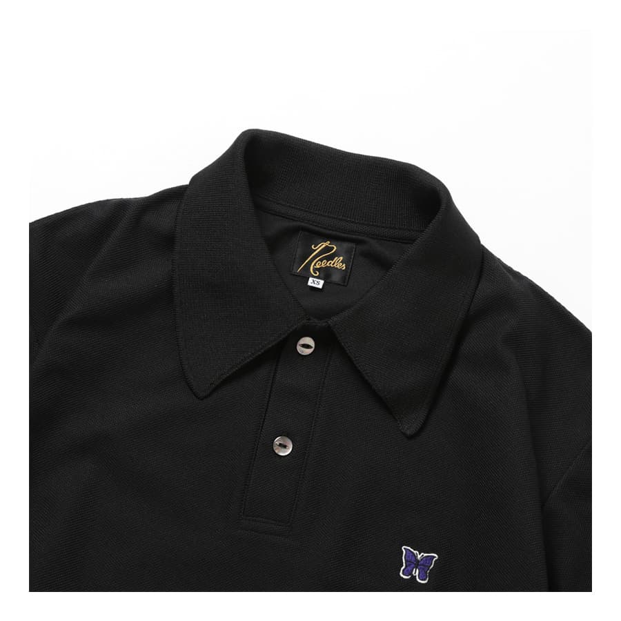 니들스 숏슬리브 폴리 피케 폴로 반팔 티셔츠 (블랙) QV352