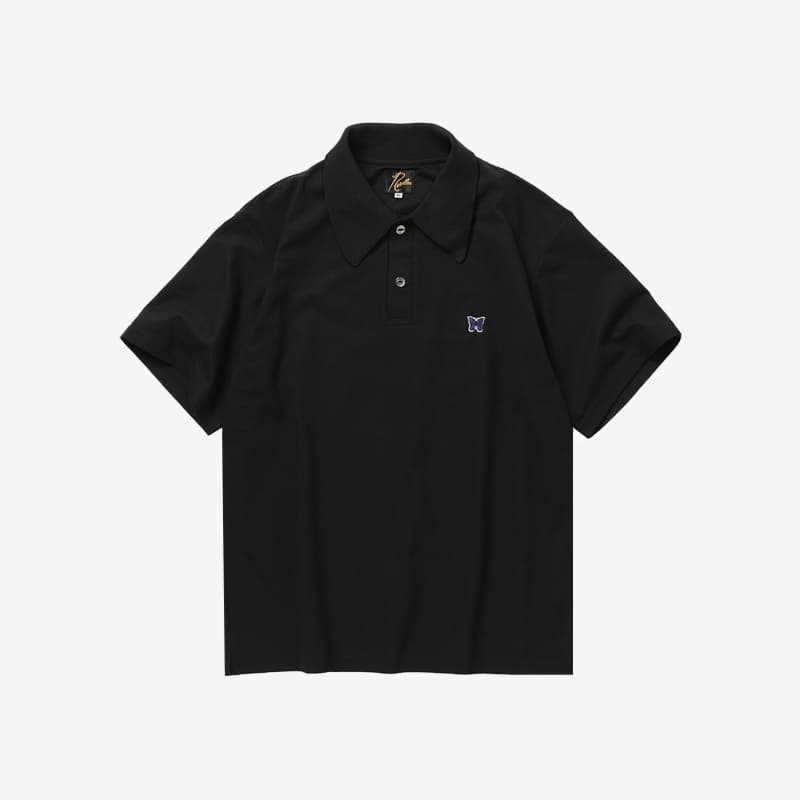 니들스 숏슬리브 폴리 피케 폴로 반팔 티셔츠 (블랙) QV352