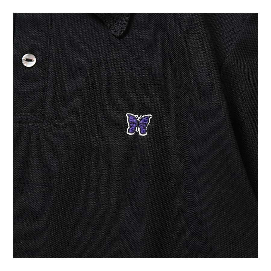 니들스 숏슬리브 폴리 피케 폴로 반팔 티셔츠 (블랙) QV352