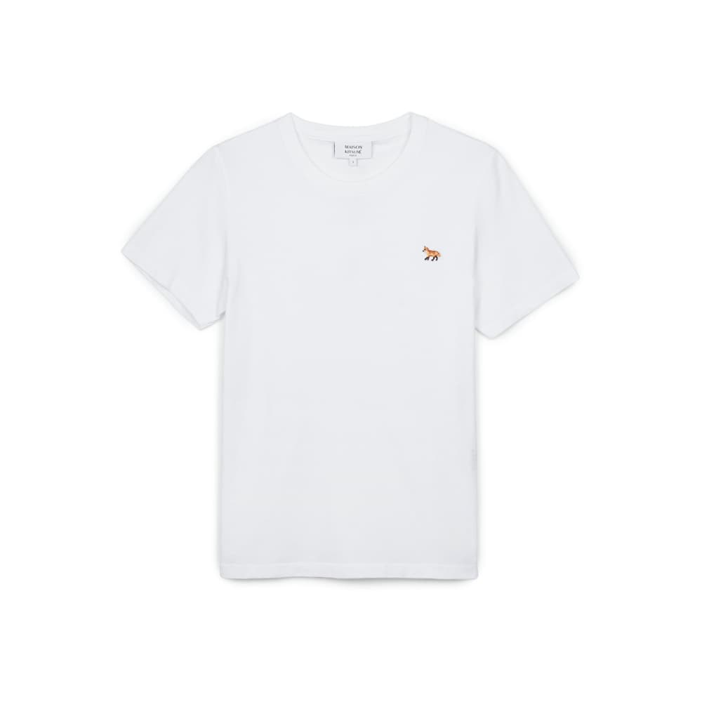 메종키츠네 여성 베이비 폭스 패치 레귤러 티셔츠 화이트 MW00110KJ0008-P100