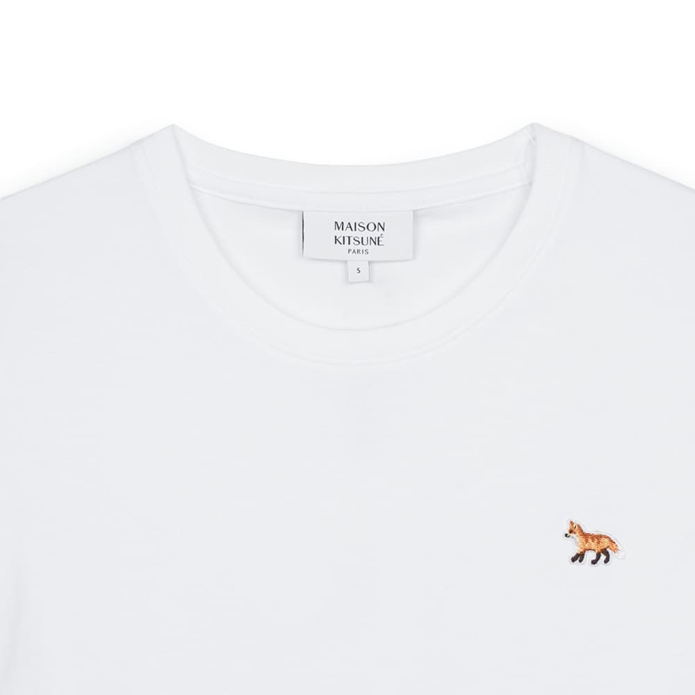 메종키츠네 여성 베이비 폭스 패치 레귤러 티셔츠 화이트 MW00110KJ0008-P100