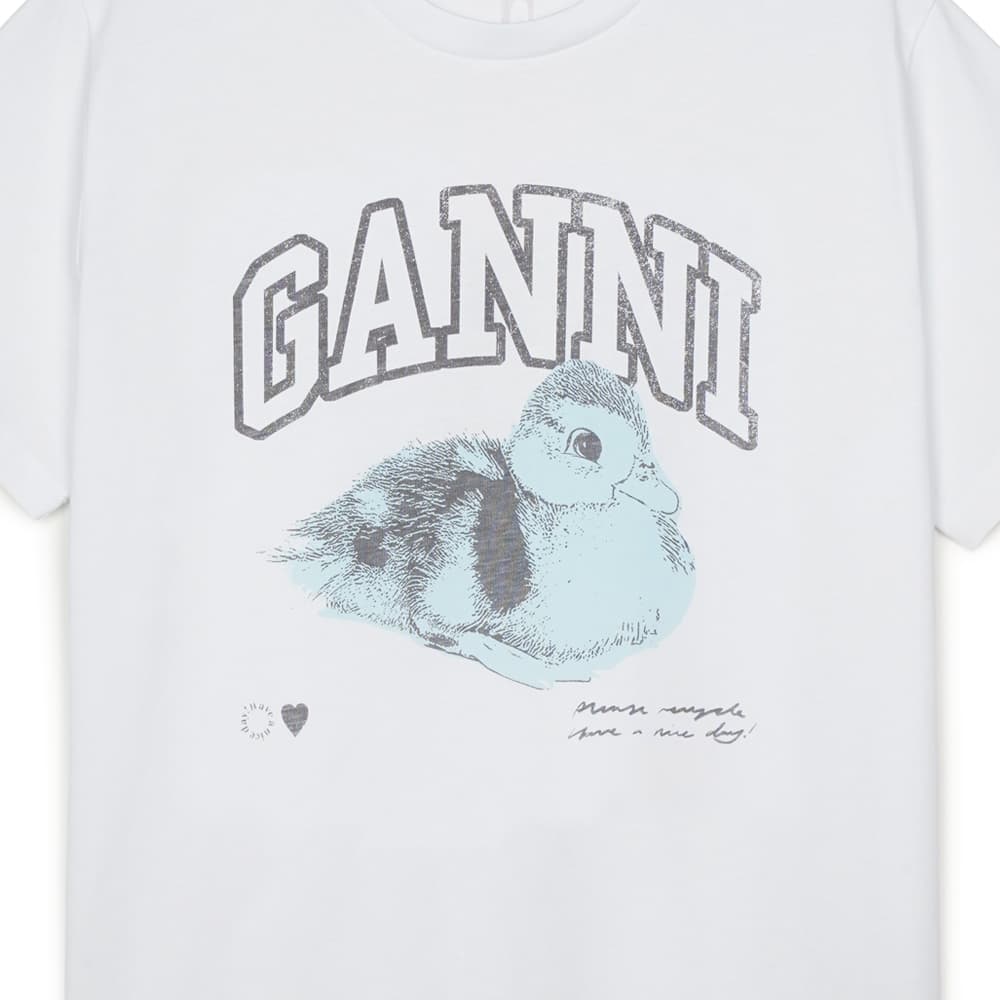 가니 여성 베이직 저지 더키 릴렉스드 티셔츠 브라이트 화이트 T4290-151