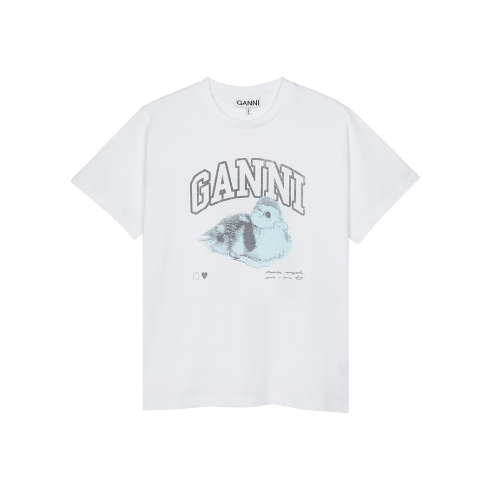 가니 여성 베이직 저지 더키 릴렉스드 티셔츠 브라이트 화이트 T4290-151