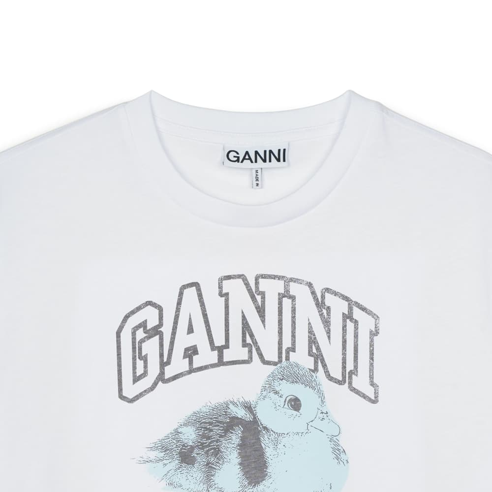 가니 여성 베이직 저지 더키 릴렉스드 티셔츠 브라이트 화이트 T4290-151