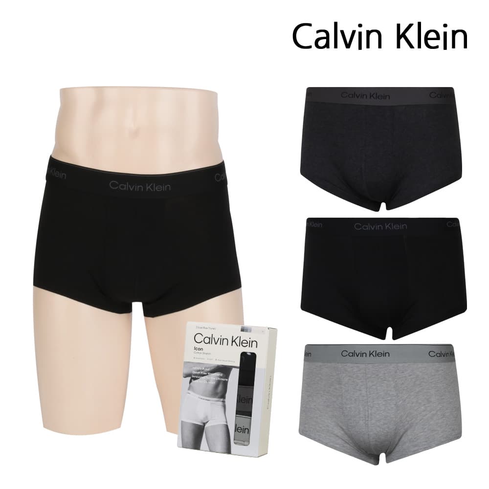 캘빈클라인 언더웨어 남자속옷 드로즈 팬티 3개세트 로우라이즈 NB4389-001