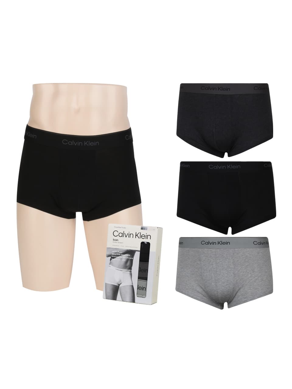 캘빈클라인 언더웨어 남자속옷 드로즈 팬티 3개세트 로우라이즈 NB4389-001