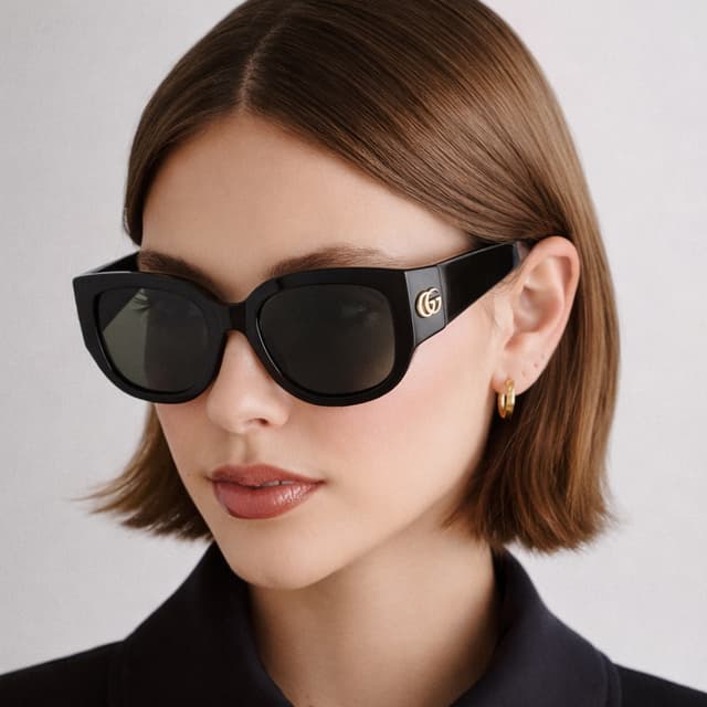 구찌 선글라스 GG1599SA 001 오버핏 뿔테 로고 아시안핏 명품