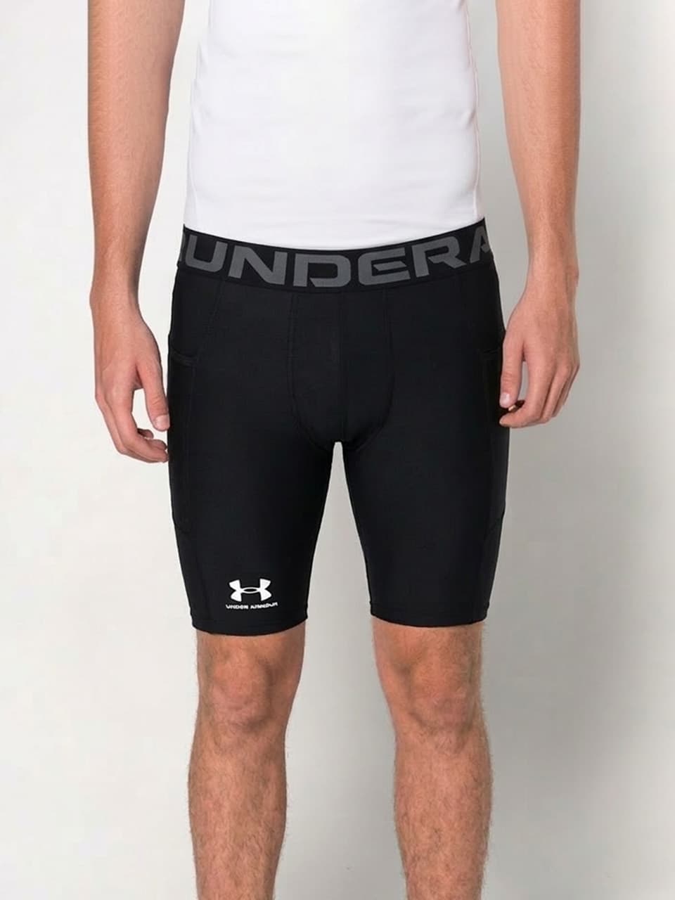 언더아머 레깅스 히트기어 아머 롱 쇼츠 남성 블랙 1361602-001