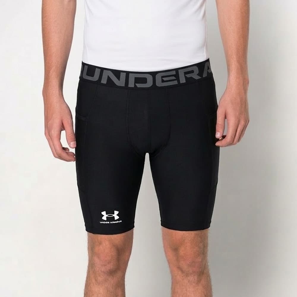 언더아머 레깅스 히트기어 아머 롱 쇼츠 남성 블랙 1361602-001