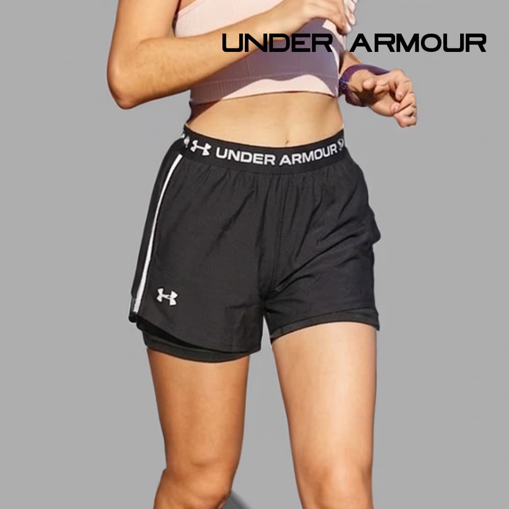 언더아머 반바지 테크 플레이 업 투인원 쇼츠 여성 블랙 1389895-001