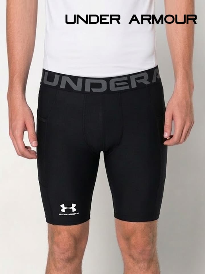 언더아머 레깅스 히트기어 아머 롱 쇼츠 남성 블랙 1361602-001