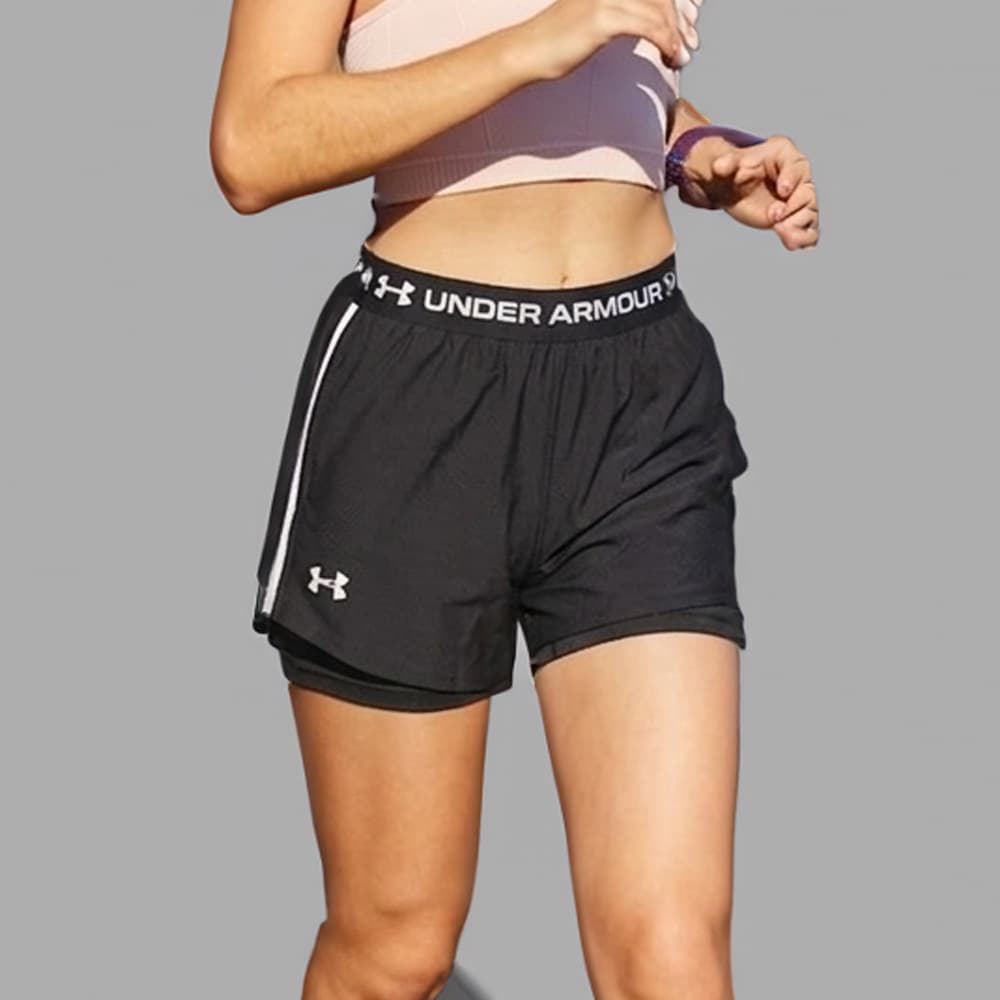 언더아머 반바지 테크 플레이 업 투인원 쇼츠 여성 블랙 1389895-001