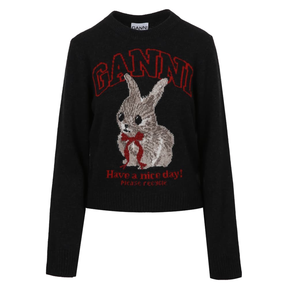 [국내/당일]26SS A1070047 252 가니 그레이 버니 그래픽 니트 팬텀 스웨터