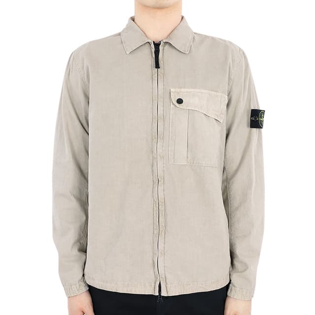 디몬트 24 S/S 스톤 남성 와펜 패치 포켓 집업 셔츠 자켓(베이지) 8015119WN V0195