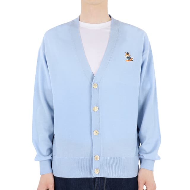 디몬트 23 S/S 메종키츠네 남성 드레스 폭스 패치 가디건(스카이) KM00504KT1036 P408