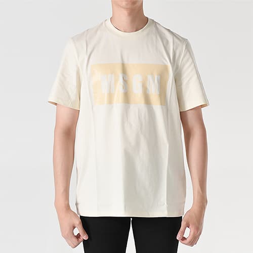 엠에스지엠 3240MM520 박스로고 반팔티셔츠(연노랑) 3240MM520 227298 03