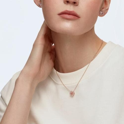 [당일배송]스와로브스키 XoX Sparkling Dance 세트 핑크 목걸이 귀걸이 세트 5516488