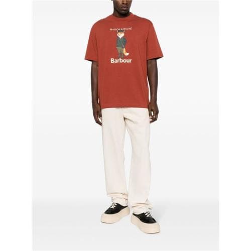 23FW 당일 바버X메종키츠네 뷰포트 폭스 반팔 MTS1224 OR31