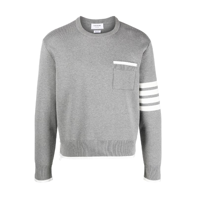 당일배송[톰브라운] MKA452A Y3006 055 사선완장 박시핏 밀라노스티치 스웨트 라이트그레이 남성 니트