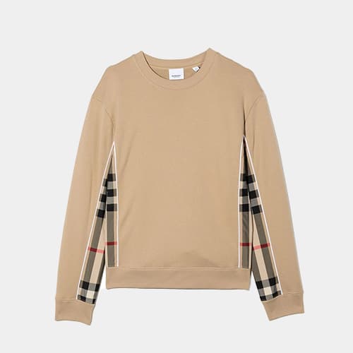 당일배송버버리 키즈 체크패널 크루넥 스웨트셔츠 맨투맨 아카이브베이지 8051436 A7026