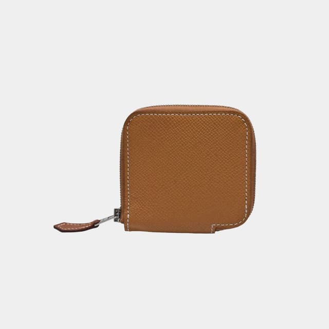 당일배송에르메스 공용 실키인 컴팩트 지퍼 미니 동전지갑 브라운 H080204CK SILKIIN