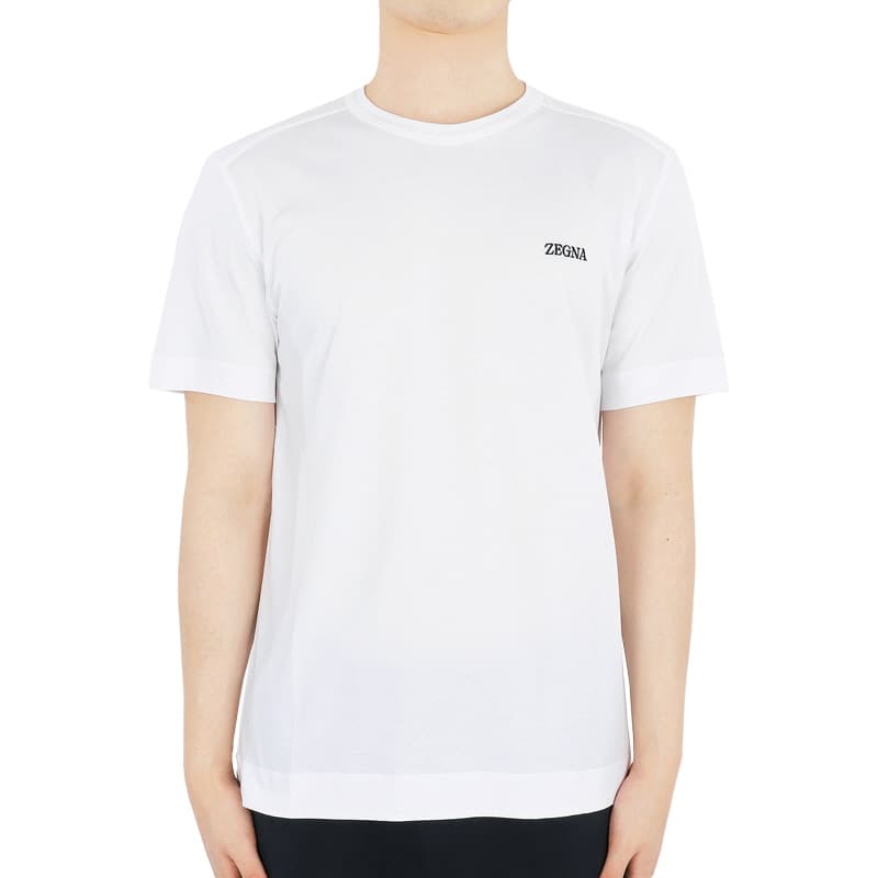 디몬트 24 S/S 에르메네질도제냐 남성 체스트 로고 반팔(화이트) E7360A5 B760 N00