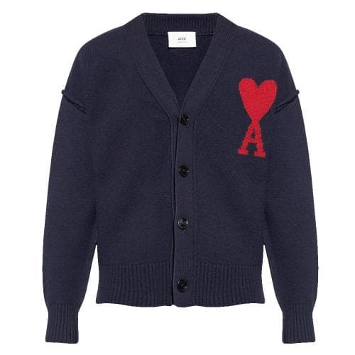 [당일발송]아미 빅하트 로고 인타르시아 울 오버사이즈 가디건 UKC006 018 4005