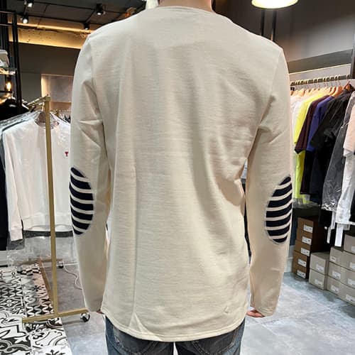 [논현 더팩토리](당일)  세인트 제임스 MERID 엘보 패치 긴팔티 (0844 ECRU)