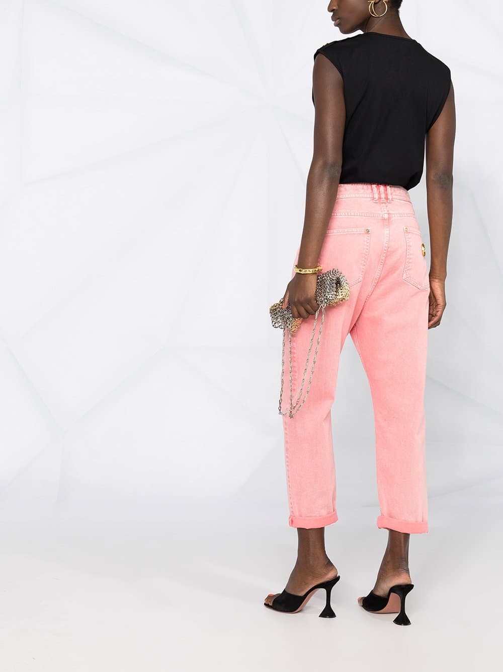 당일배송발망 여성 로고 프린팅 라운드 반팔티셔츠 블랙 YF1EB005BB37 EAB