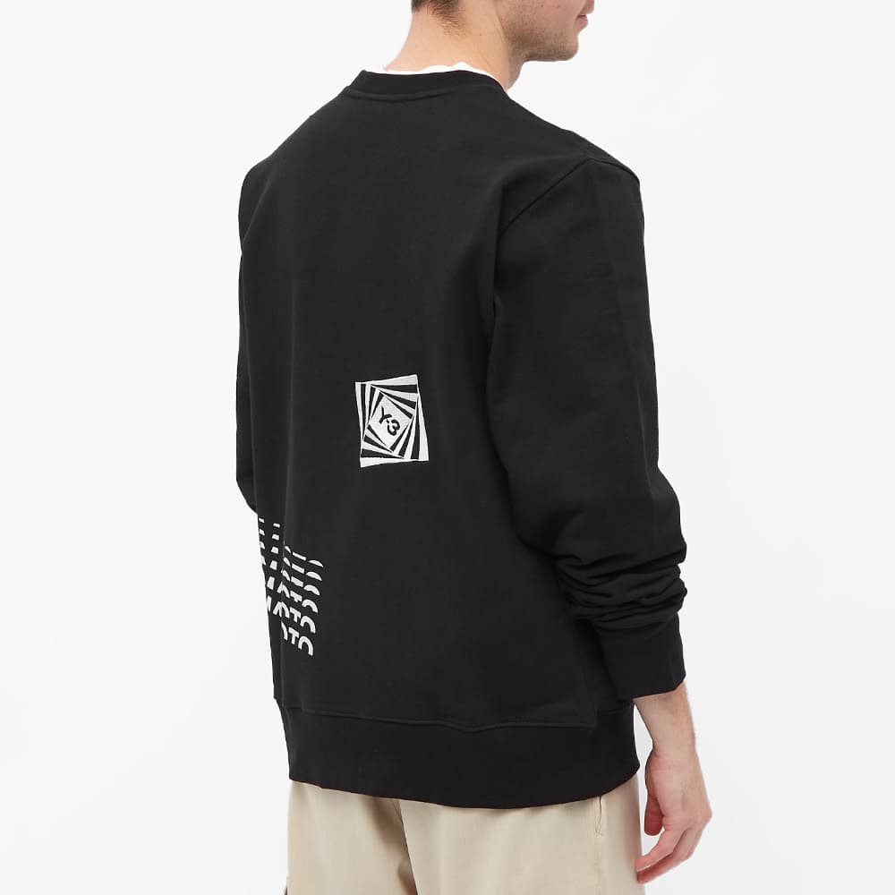 당일배송Y-3 남성 옵티미스틱 일루젼 그랩 프린팅 크루넥 맨투맨 블랙 HF7068