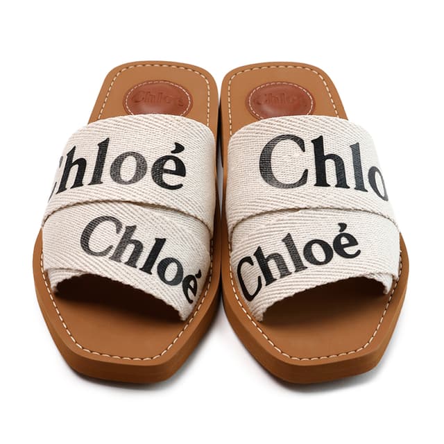 끌로에 샌들 우디 플랫 뮬 화이트 CHC22U188Z3 101