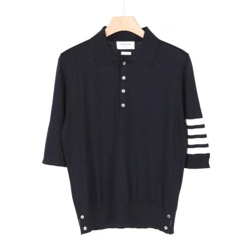 [클로딩캡슐] 23FW 메리노울 완장 반팔 폴로셔츠 네이비 MKP048A