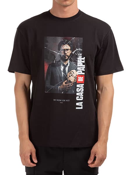 당일배송이놈어닛 남성 로고 프린트 크루넥 블랙 반팔 NUW20293 009