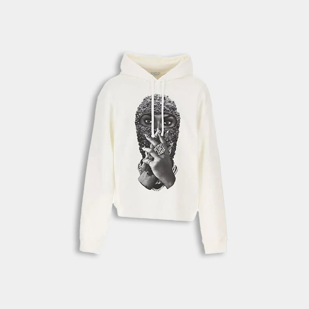 당일배송이놈어닛 남성 펄 마스크 그래픽 프린팅 오프화이트 후드 NUW21255 081