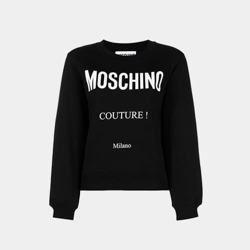 당일배송모스키노 여성 로고 프린팅 판타지아 블랙 맨투맨 A17205527 3555