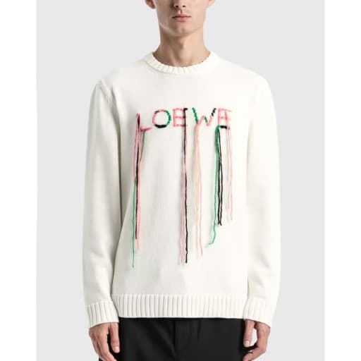 당일배송로에베 남성 스티치 로고 화이트 니트 H526333X85WO 2059