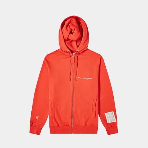 당일배송어콜드월 남성 시그니처 로고 프린팅 후드 집업 레드클레이 자켓  ACWMW002WH RC