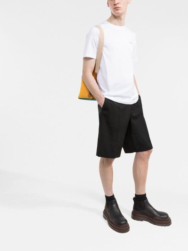 당일배송마르니 남성 로고 프린팅 라운드 화이트 반팔 HUMU0170X1 UTCZ57 00W01