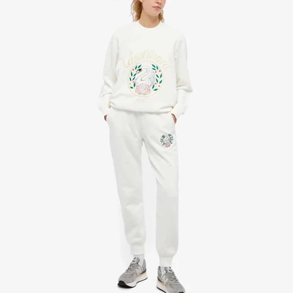 당일배송카사블랑카 여성 파리스 스완 자수로고 아이보리 맨투맨 WF22JTP019 02