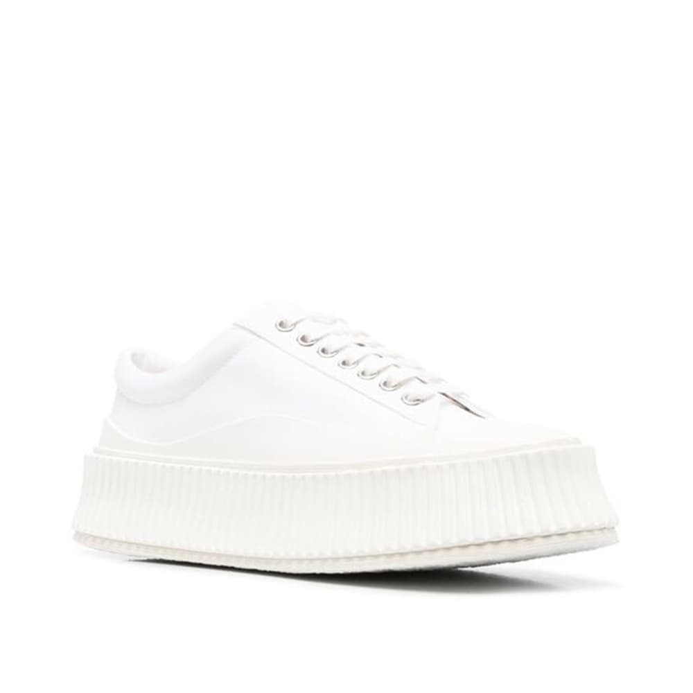 당일배송질샌더 여성 올로나 리사이클 캔버스 플랫폼 화이트 스니커즈 J15WS0002P4868 100