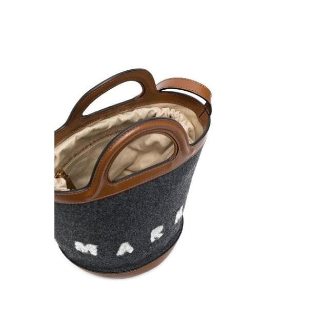 당일배송마르니 여성 펠트로고 미니 버킷백 다크그레이모카 가방 SCMP0056Q4P4915ZO2 53