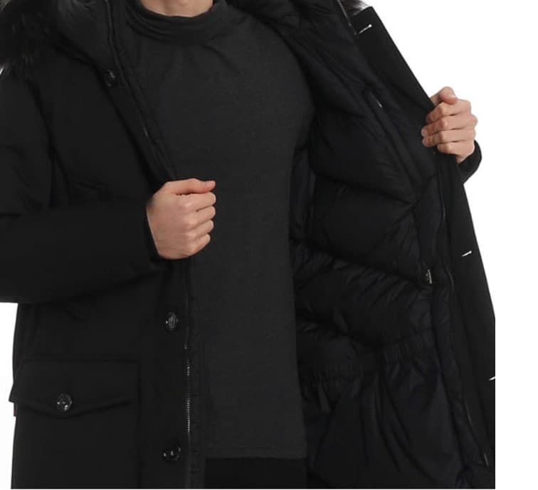 당일배송울리치 남성 퍼 인서트 다운 후드 블랙 패딩 CFWOOU0208MRUT2194 100